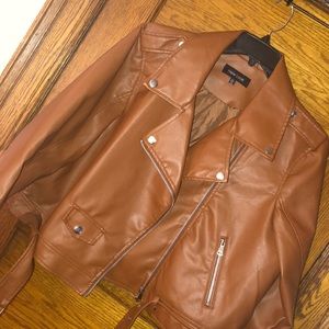 NWOT Faux Leather Moto Jacket 🤎🤎🤎